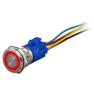 Кнопка из нержавеющей стали, вкл/выкл, White Led, 19 мм